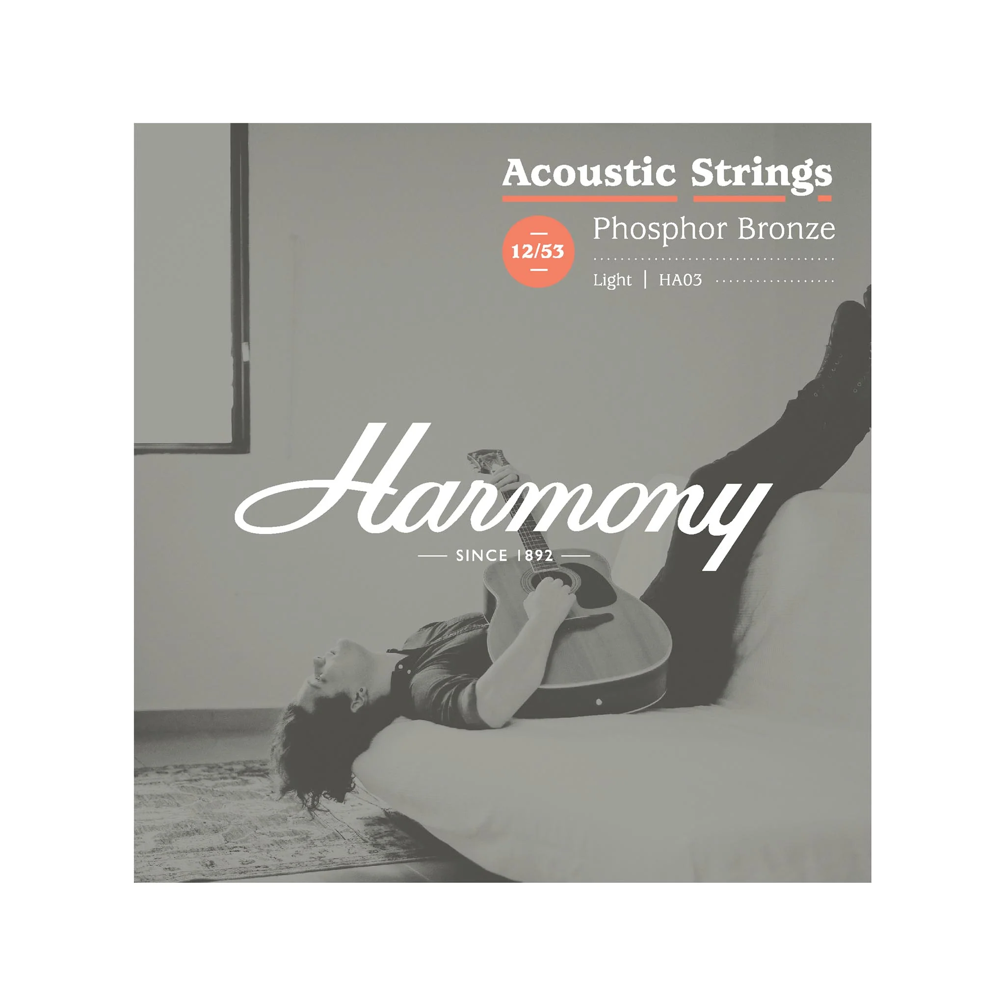 HA03 Phosphor Bronze Acoustic Guitar Strings, Light, 12/53 BY Harmony - Musical Instruments available at DOYUF